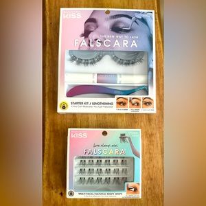 KISS Falscara Starter Kit/ Legthening AND Multi Pack with Natural Wispy Wisps